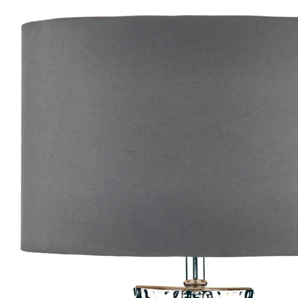 Ceramiczna lampa stołowa Bokara BOK4232-X  jedwabny abażur srebrny