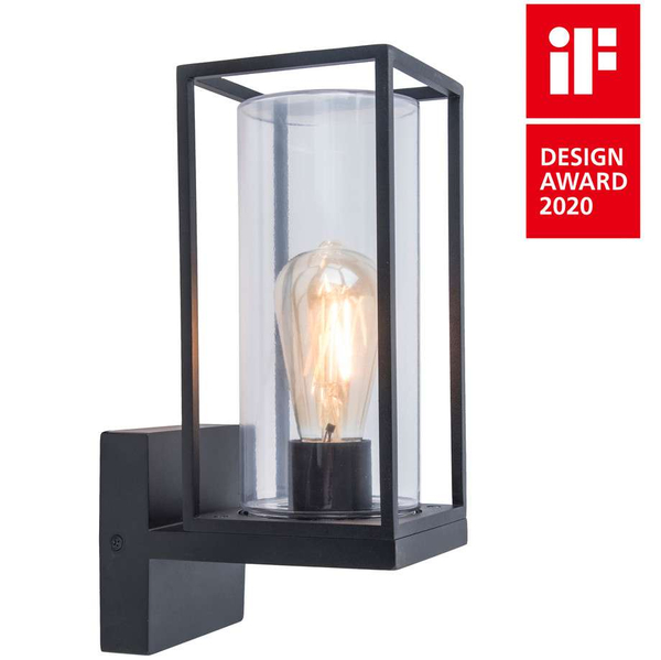 Ścienna LAMPA ogrodowa FLAIR 5288801012 Lutec zewnętrzna OPRAWA elewacyjna outdoor IP44 czarna przezroczysta