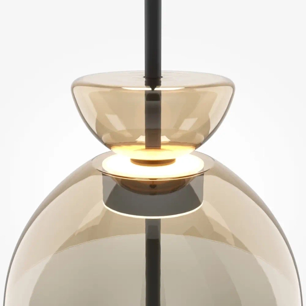 Lampa wisząca kopuła Bangkok MOD185PL-L12CG3K2 LED 12W 3000K mosiądz czarna