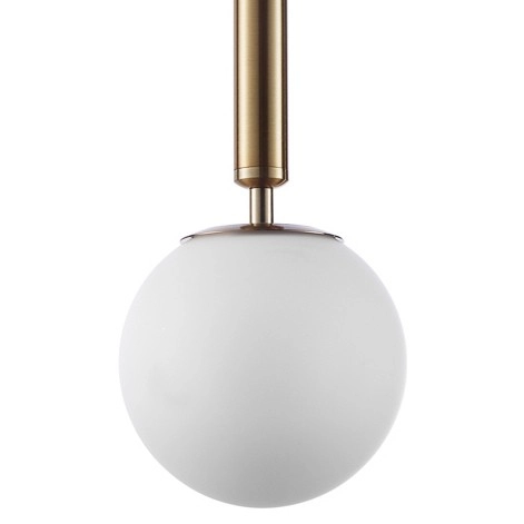 Skandynawska LAMPA wisząca RAVENA PND-2324-1 GD+OPA Italux loftowy zwis szklana kula złota biała