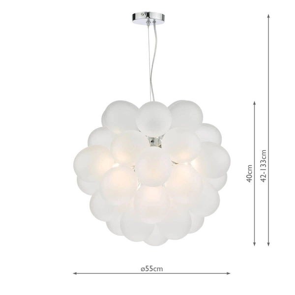 Wisząca lampa bańki Bubbles BUB0602 do salonu biały chrom