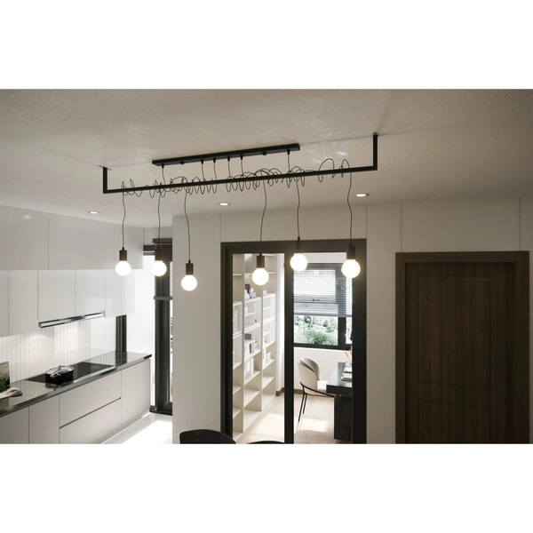 Industrialna lampa wisząca SL.0896 do salonu czarna loft