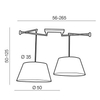 Wisząca lampa abażurowa zestaw Natalia AZ1923+2xAZ2592 nad stół chrom biała