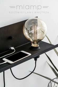 Kinkiet LAMPA ścienna MULTI 106482 Markslojd metalowa OPRAWA półka czarna