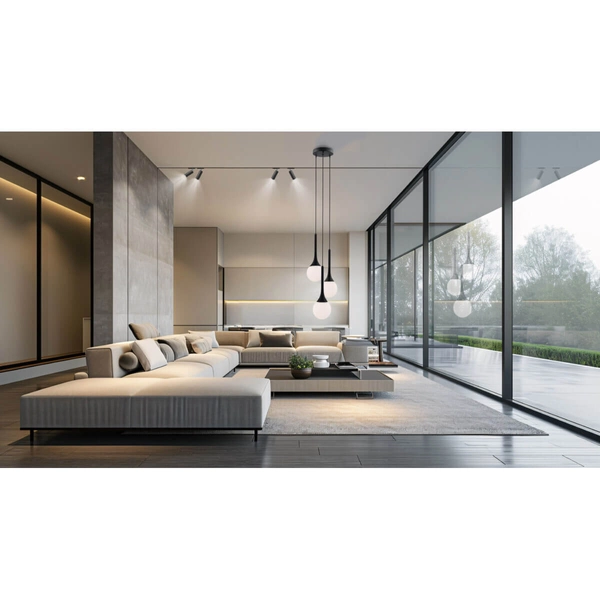 Potrójna lampa zwisająca Jun 5170 kaskadowa kulki łezki do pokoju czarny