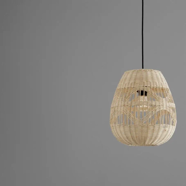 Pleciona lampa wisząca REYNOSA LE42949 nad łóżko beżowa czarna