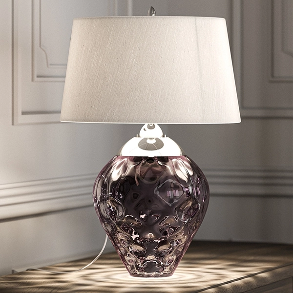 Lampka na stół QN-SAMARA-TL-PLM do biura fioletowa srebrna