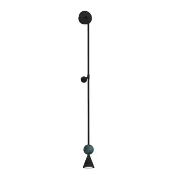 Ścienny kinkiet BINGO czarny W0446 1xLED 8W 3000K kulista stożek