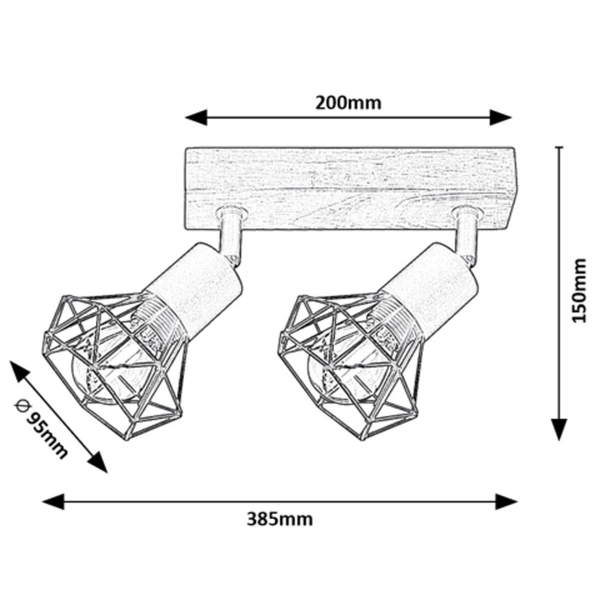 Metalowa lampa sufitowa Zeus 3138 czarne reflektorki na belce do kuchni