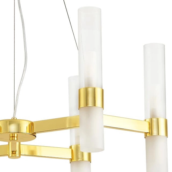 Wisząca lampa glamour Candela DN1505-6 gold Step szklane tuby złote