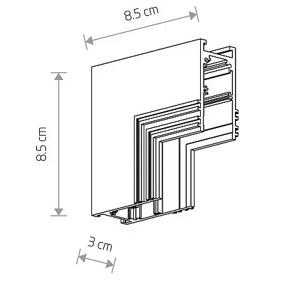 Łącznik kątowy podtynkowy Lvm 10160 do systemu magnetycznego czarny