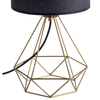 Gabinetowa LAMPA abażurowa HIRA 318602 Polux druciana LAMPKA stołowa złota czarna