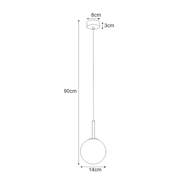Wisząca lampa modernistyczna Faro K-4885 kulista nad łóżko czarna