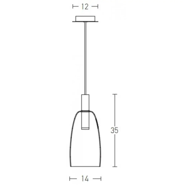 Ledowa wisząca lampa 1966 LED 7W 3000K szklana do jadalni złoty