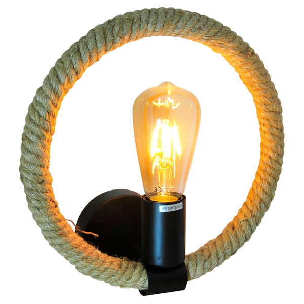 Kinkiet LAMPA ścienna ROPE ARTHUR 311450 Il mio marynistyczna OPRAWA okrągła pierścień ring lina beżowa