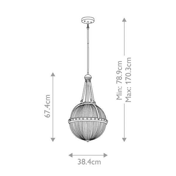 Kulista lampa wisząca Aster KL-ASTER-P-NBR Kichler nad stół szkło mosiądz