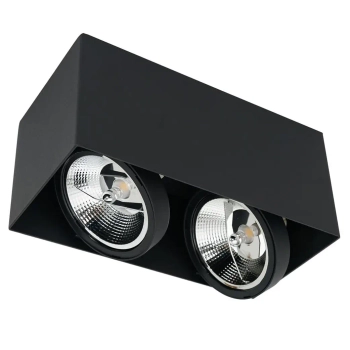 Podwójna lampa sufitowa Plaza ML4746 metalowa natynkowa czarna