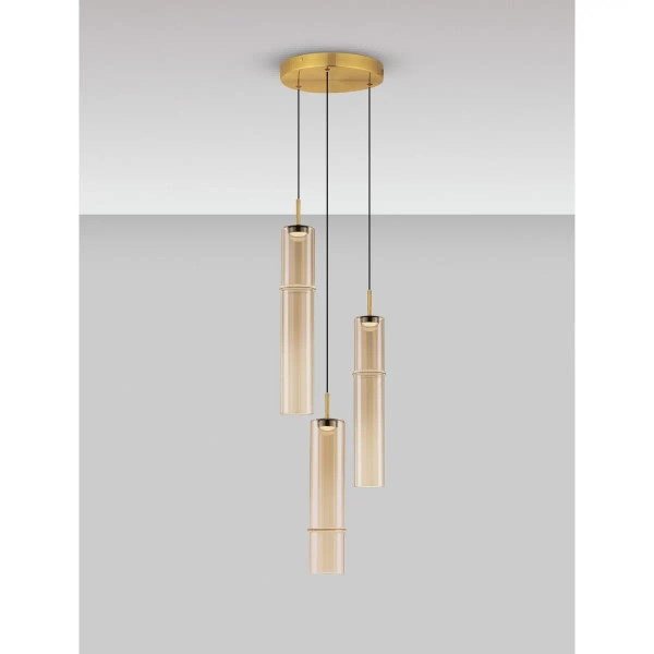 Potrójna zwisająca lampa SARTANO LE45167 LED 9W 3000K złota