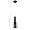 Wisząca LAMPA loftowa SARDO PND-5581-1-BK+SG Italux skandynawska OPRAWA szklany ZWIS okrągła tuba przydymiona czarna