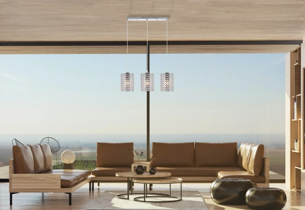 Wisząca lampa sypialniana 5010/3 8C kryształowa chrom