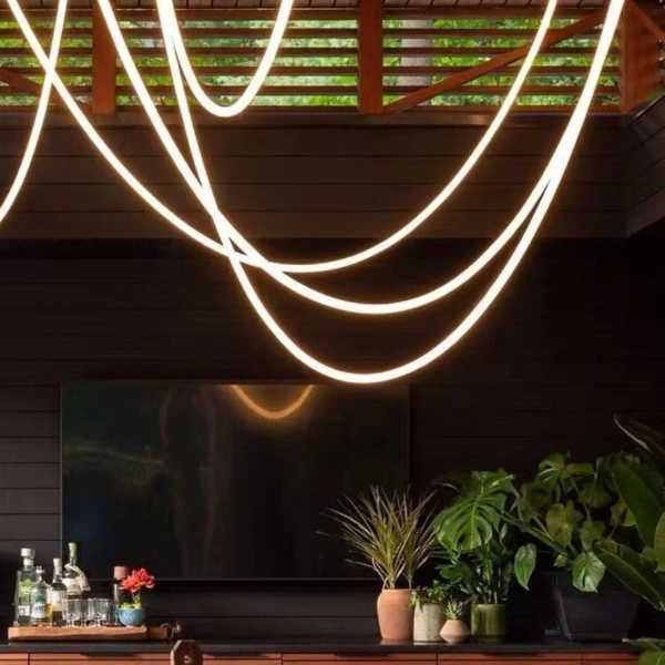 Salonowa wisząca lampa Skyline LWSL-WW-3M LED 60W 3000K wężyk złoty