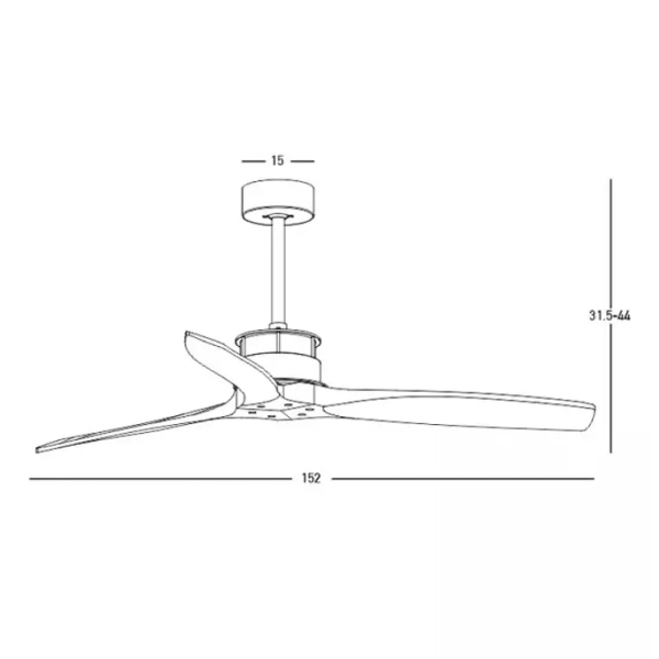 Sufitowy wentylator lato/zima 23002 do sypialni brązowy złoty