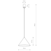 Trójkątna lampa wisząca ZENITH 11485 nad stół szałwiowy