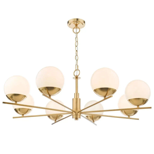 Żyrandol Bombazine BOM0835 do salonu kule na łańcuchu mosiądz