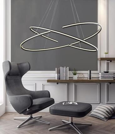 Ledowa lampa wisząca Alessia 100W 3000K do jadalni czarna