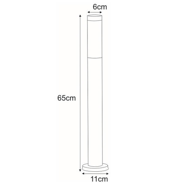 Zewnętrzna lampa ogrodowa Anica K-LP231-650 IP44 słupek metalowa srebrna