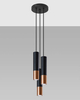 Loftowa LAMPA wisząca SL.0949 modernistyczna OPRAWA metalowy ZWIS kaskada czarna miedź