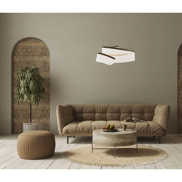 Lampa wisząca Rustin PND-58728-45W-3K Italux LED 45W 3000K kawowy przezroczysty