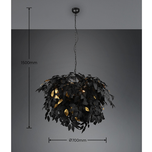 Dekoracyjna lampa wisząca Leavy R10464032 RL Light gałązki czarny