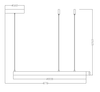 Lampa wisząca Midway LP-033/1P L GD ring LED 54W 3000K zwis złoty