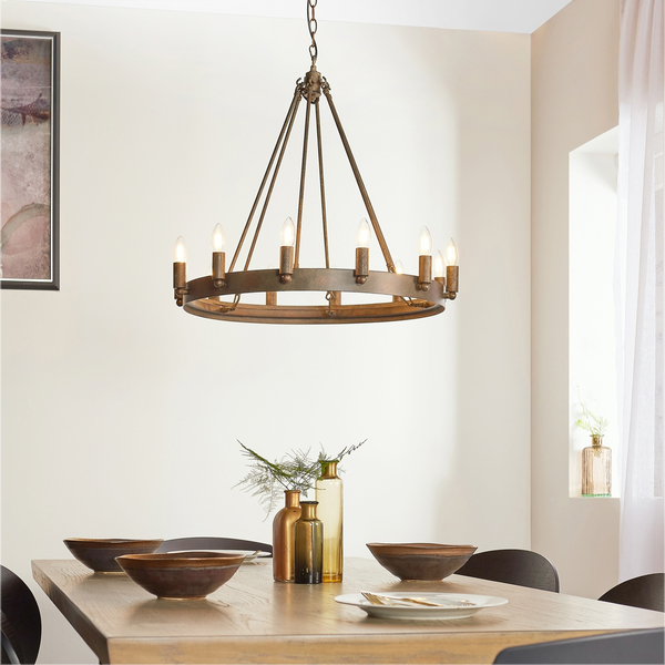 Lampa wisząca Chevalier 61026 Endon metal świecznikowa vintage brązowa