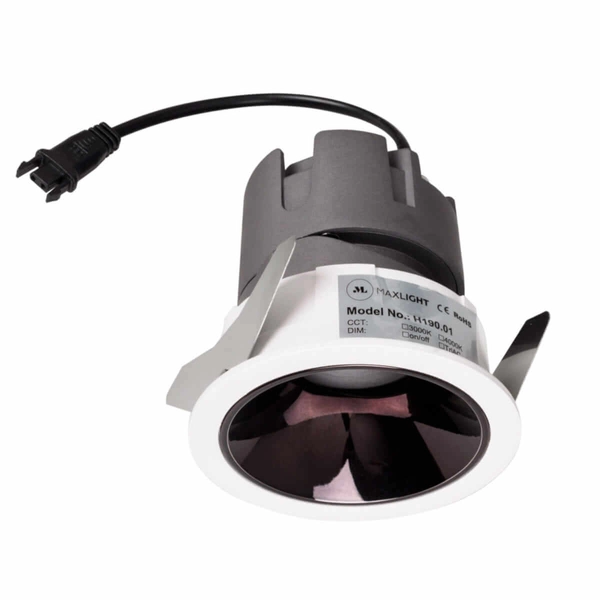 Wpustowa lampa z zasilaczem i modułem LED SPILIO H190.01 + HM190 3000K + HT190 OF/OFF Maxlight LED 10W 3000K IP65 czarna biała