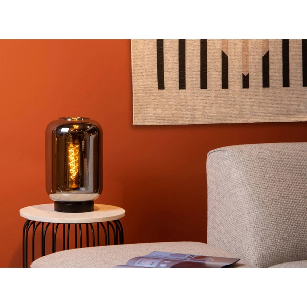 Przydymiona lampa stojąca Joanet na stół do salonu loft