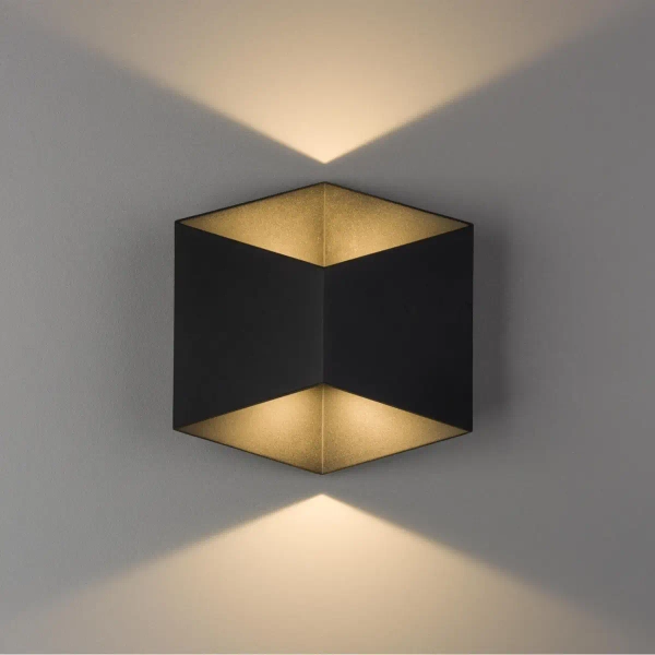 Kinkiet LAMPA loft TRIANGLES LED 8142 Nowodvorski metalowa OPRAWA geometryczna LED 10W 3000K elewacyjna IP54 czarna