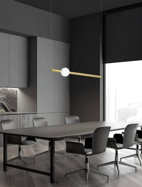 Wisząca lampa salonowa IGUALA LE42763 podłużna LED 10W 3000K złota
