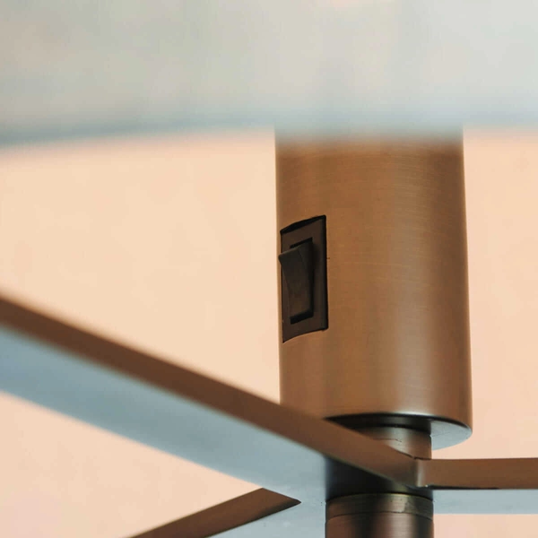 Tkaninowa lampa stołowa Hayfield 72631 Endon do pokoju brązowa beżowa