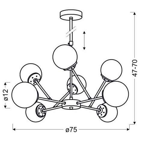 Lampa wisząca BEST 38-67289 szklana molekuły kule balls przezroczyste