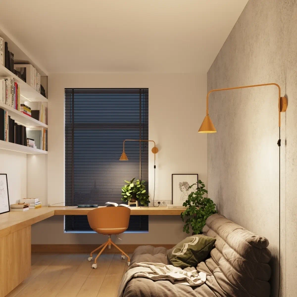 Ścienny kinkiet na wysięgniku NOX SL.1698 z włącznikiem złoty