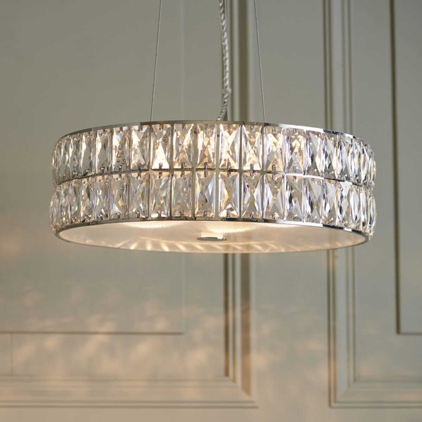 Kryształowa lampa wisząca Verina 76513 Endon LED 5W 3000K okrąg przezroczysty chrom