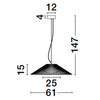 Druciana lampa zwisowa PENA LE44248 LED 21W 3000K kula czarna biała