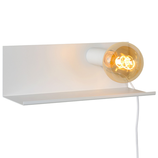 LAMPA ścienna SEBO 06218/01/31 Lucide loftowa OPRAWA metalowa półka kinkiet biały