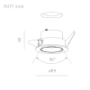 Minimalistyczne oczko sufitowe białe PUTT LED 8,5W 3000K z regulacją 38042-M930-WW-00-13