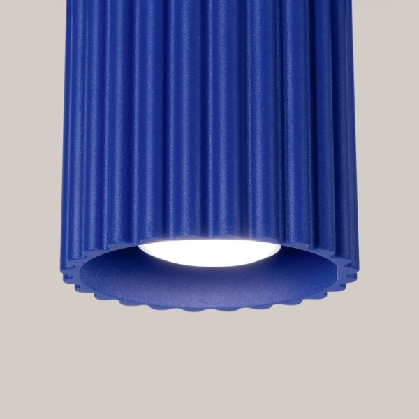Sufitowa lampa tuba AURA SL.1809 ryflowana niebieska GU10