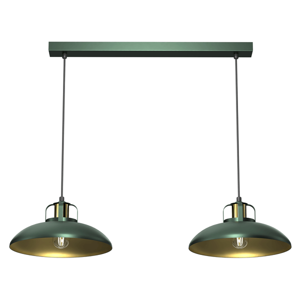Industrialna lampa wisząca Felix do jadalni zielona złota