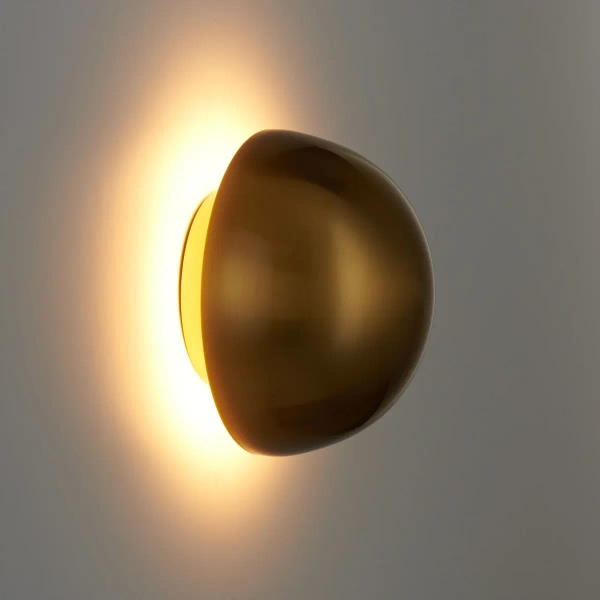 Złota lampa ścienna BUTTON ST-9931W okrągła LED 1x11W metalowa