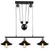 Industrialna LAMPA wisząca LENIUS 15053-3 Globo metalowa OPRAWA zwis na bloczkach loft czarny